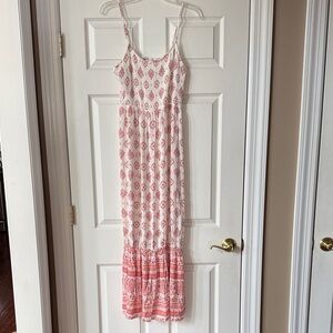 Sonoma Pink and White Maxi Dress